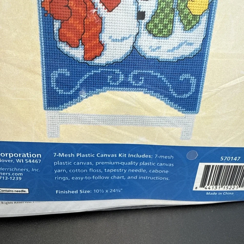 Christmas Needlepoint Kit Let It Snow Sled Wall Hanging~ 10 X 24
